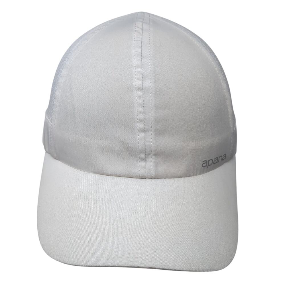 Apana Strapback Baseball Cap White One Size Adjustable Lightweight 6 Panel